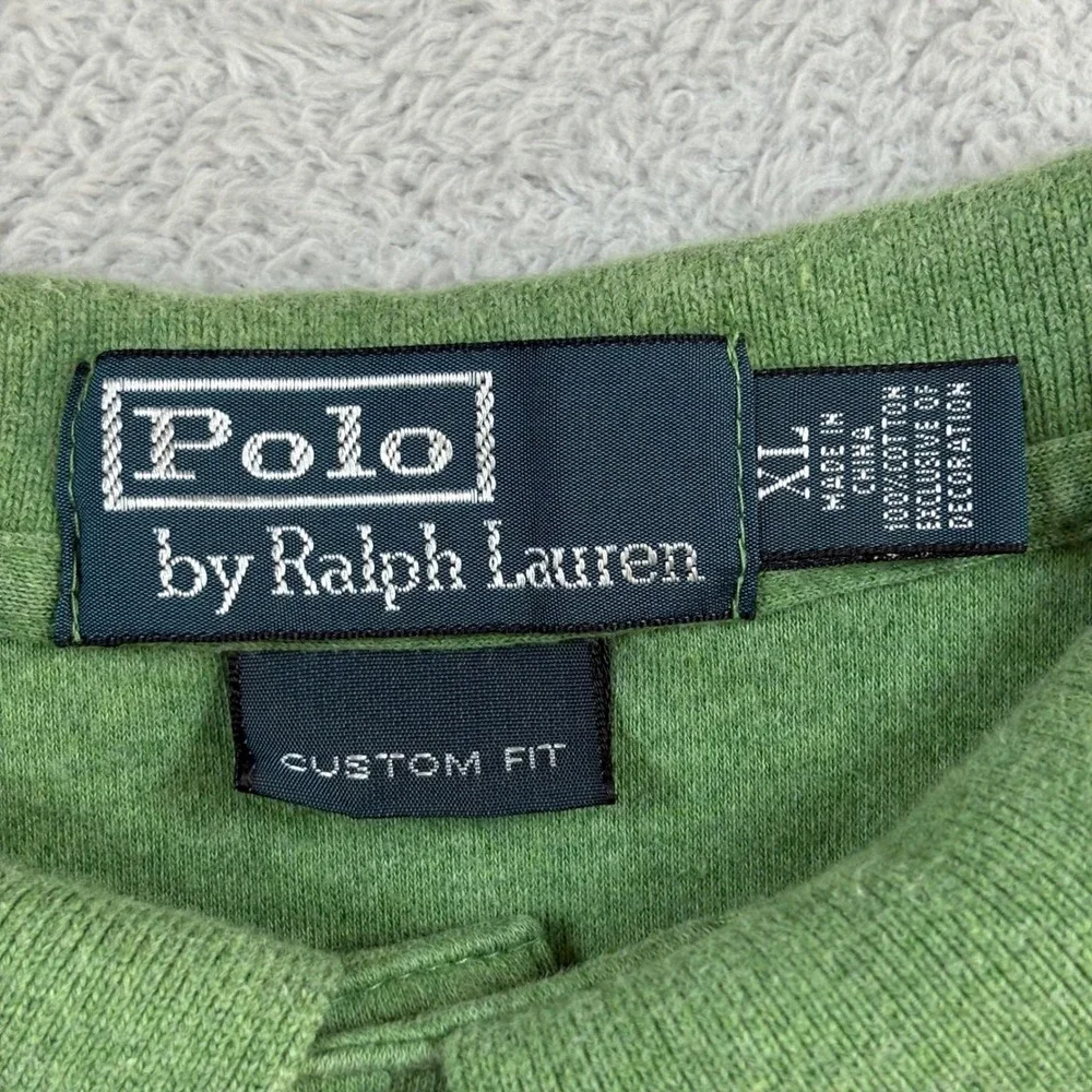 Polo Ralph Lauren Polo Shirt Mens Green Custom Fit Pony Logo Short Sleeve XL